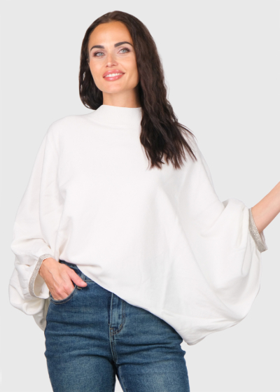 Daniella white oversized sweater