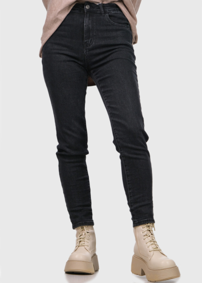 Deo Mom Fit melni sieviešu džinsi