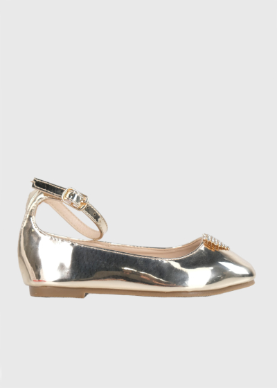 Dominika gold ballet flats 