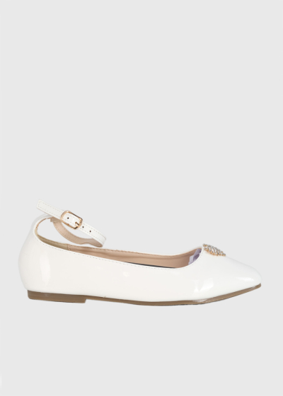 Dominika white ballet flats 