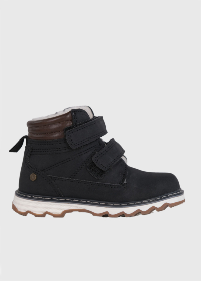Deron black velcro boots