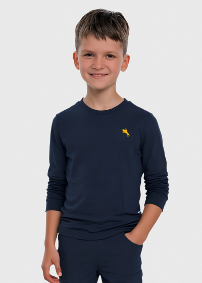 Aike tumši zils džemperis ar apaļu izgriezumu 