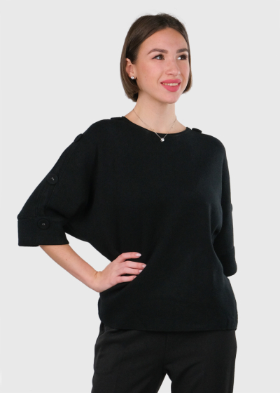 Abigail black three quarter sleeve sweater