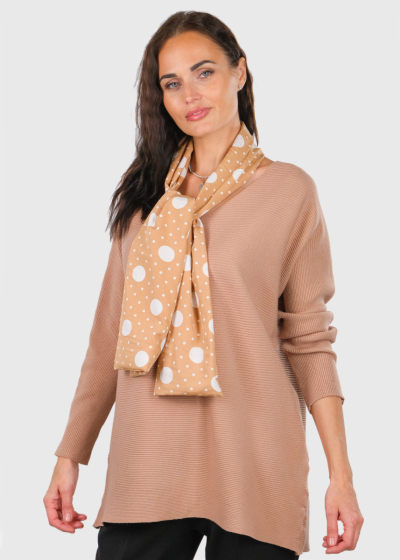Amanda light brown sweater with scarf