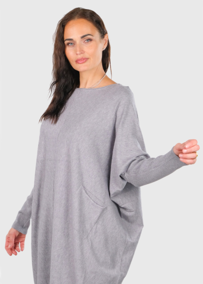 Amelia grey longline sweater
