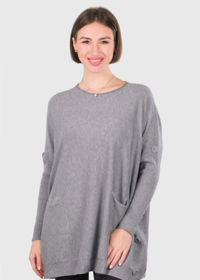 Ariana grey sweater with pockets