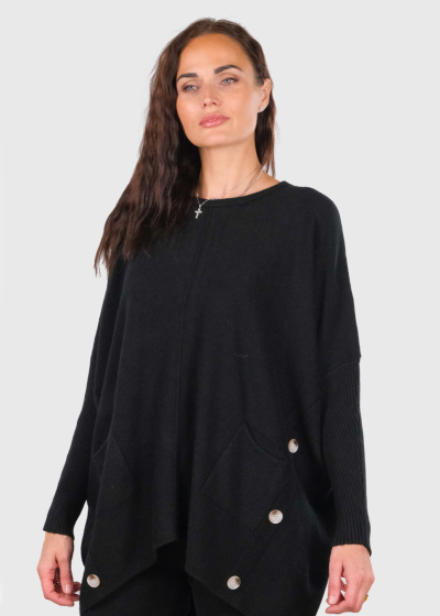 Annabelle black sweater with pockets