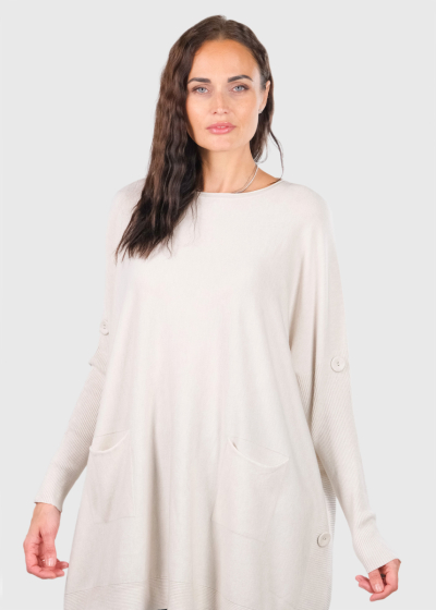 Ariana светло-бежевый свитер с карманами