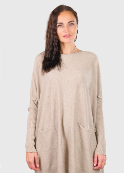 Ariana beige sweater with pockets