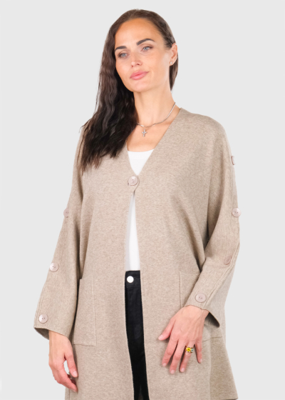 Beatrice beige cardigan with buttons