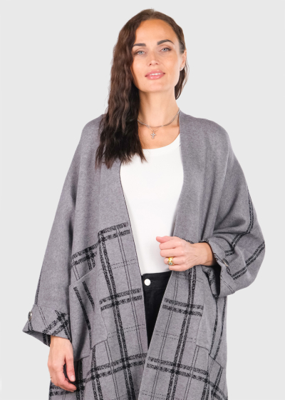 Bella pelēks kardigans ar kabatām