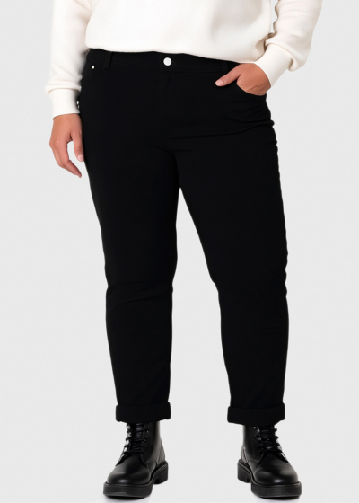 Catherine Mom Fit melni sieviešu džinsi