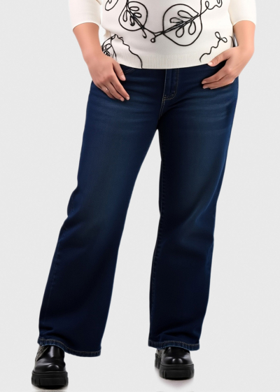 Danielle Mom Fit zili džinsi