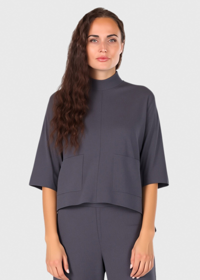 Eugenia pelēks sieviešu kostīms ar kabatām