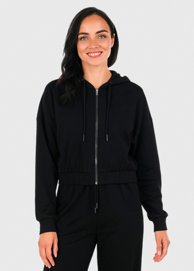 Eliza black zipped suit