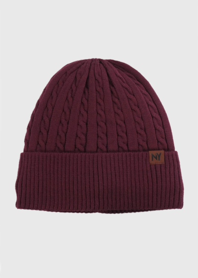 Mike bordo braided knit hat