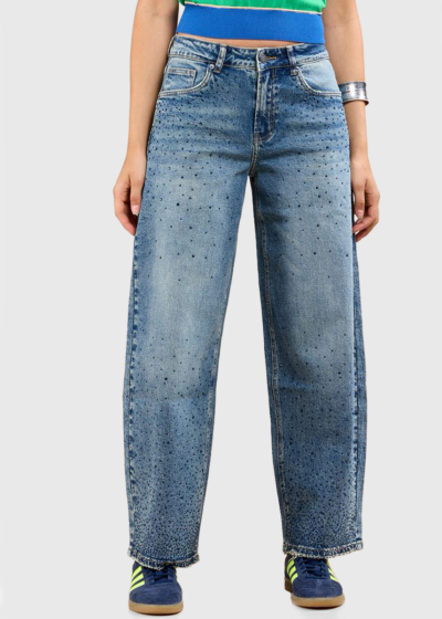 Ali blue jeans with rhinestones 