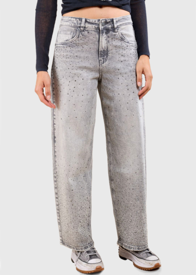 Ali grey jeans with rhinestones 