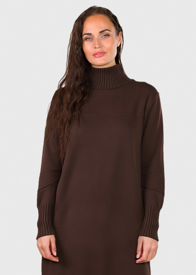 Annie brown high neck sweater dress 