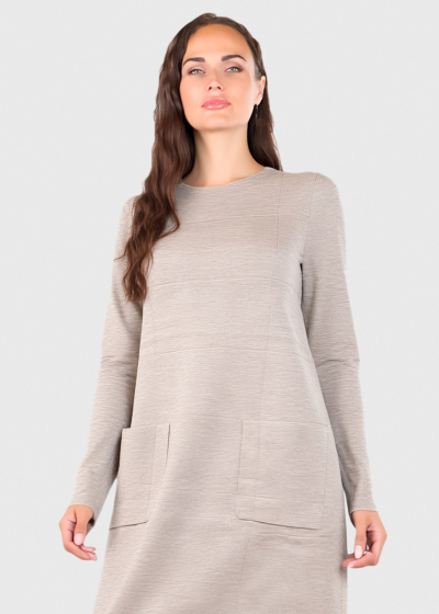 Ana beige sweater dress with pockets