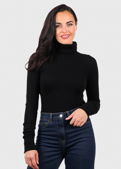 Angie black high neck turtleneck