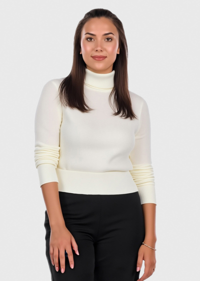 Angie white high neck turtleneck