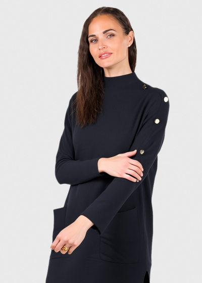 Cammie melns pagarināts džemperis