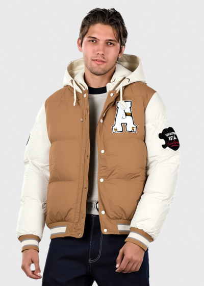 Archy light brown jacket with hood