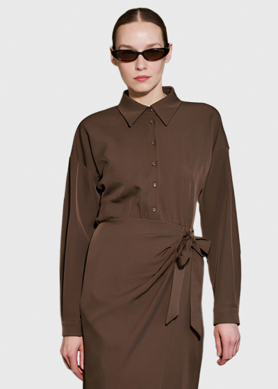 Zee brown wrap dress