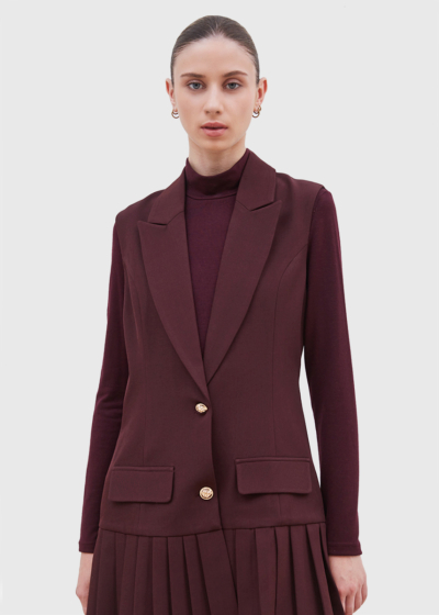 Zee violeta kleita ar plisētu svārku daļu