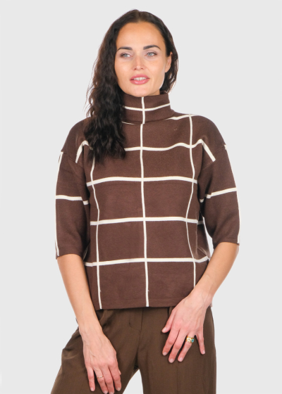 Tay brown high neck sweater