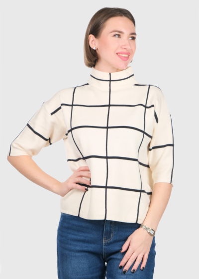 Tay white high neck sweater