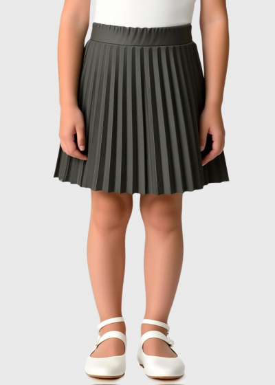 Telly khaki pleated skirt