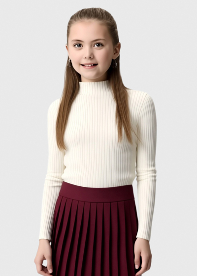 Steph white high neck sweater