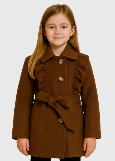 Susie light brown belted coat