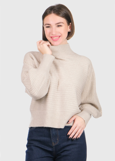 Scarlett beige high neck sweater