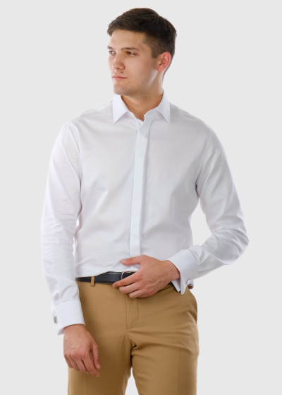 Slim Fit balts vīriešu krekls