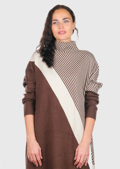 Rose high neck sweater dress