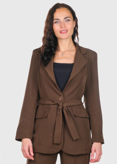Ray brown blazer with belt