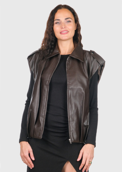 Patricia коричневая жилетка из искусственной кожи