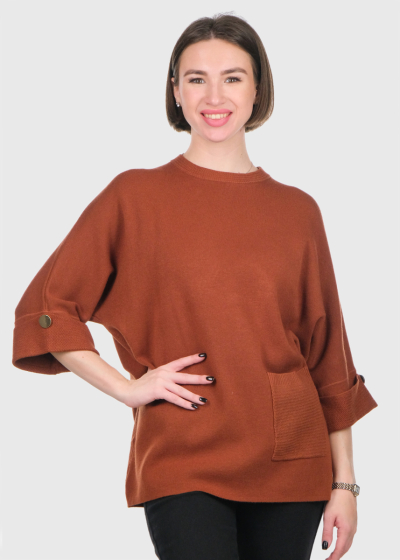 Pamela brown sweater with pocket