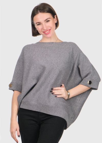 Pam grey three quarter sleeve sweater