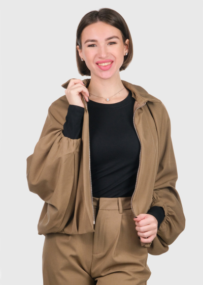 Natalie beige bomber jacket