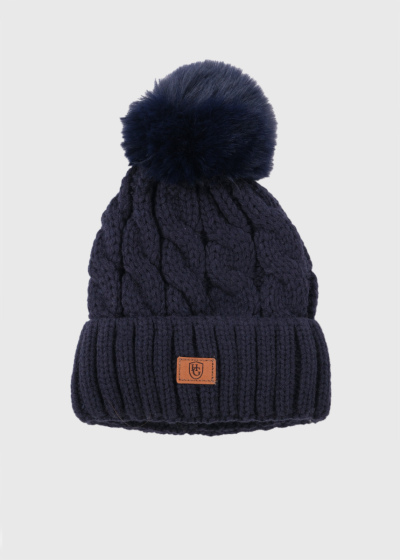Stef dark blue pom pom hat