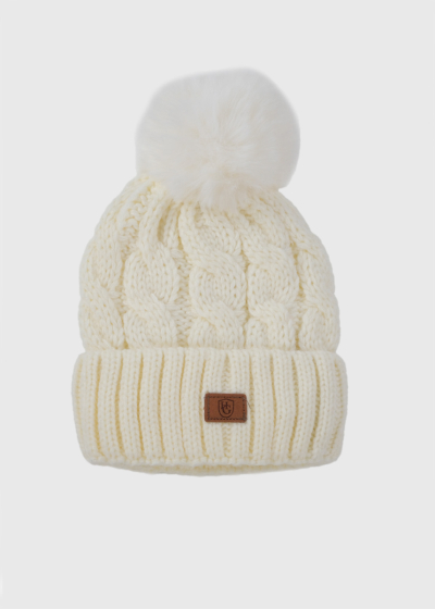 Stef white pom pom hat