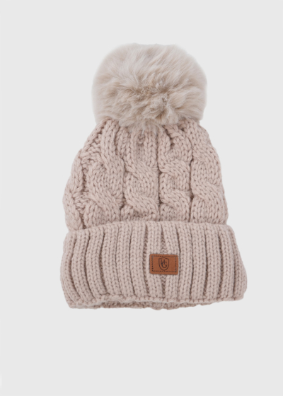 Stef beige pom pom hat