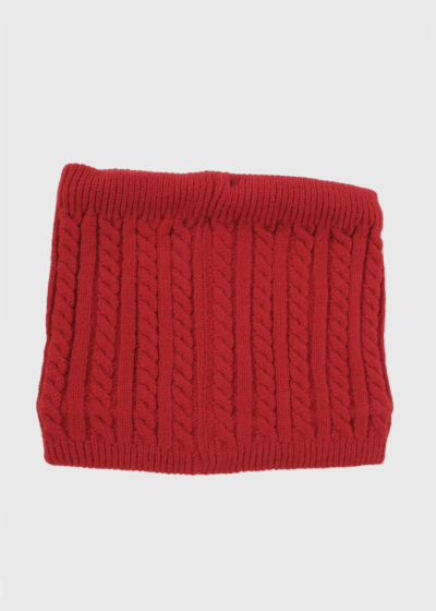 Madi red knitted infinity scarf