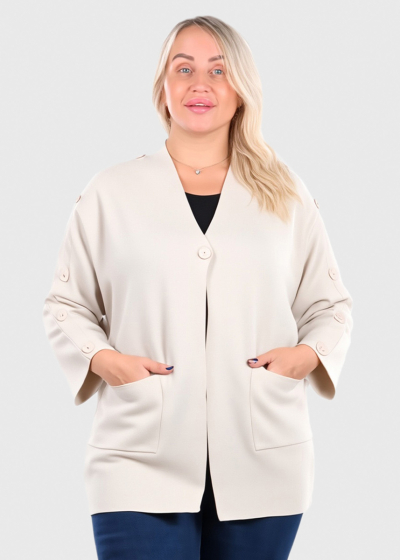 Beatrice light beige cardigan with buttons