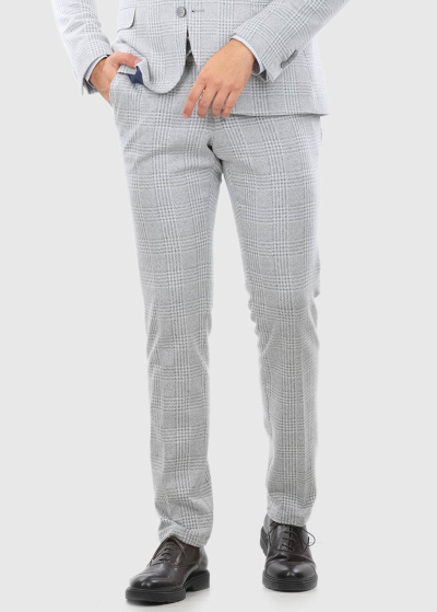 Pierino Slim Fit light grey men's trousers