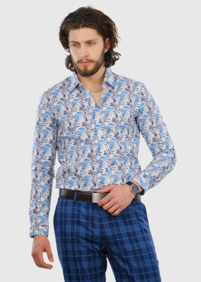 Nicola Slim Fit мужская рубашка с принтом